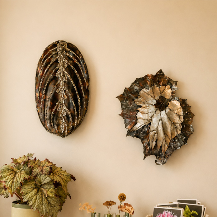 Art pieces displayed on wall